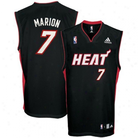 Heat Jersey : Adidas Heat #7 Shawn Marion Dark Replica Basketball Jersey