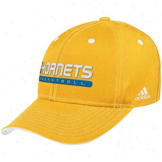 Hornets Gear: Adidas Hornets Gold Official Team Pro Adjustable Hat