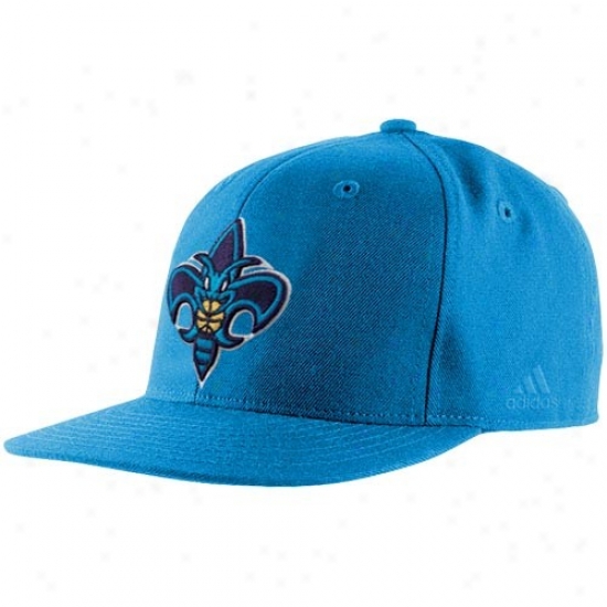 Honrets Merchandise: Adidas Hornets Creole Blue Basic Logo Fitted Hat