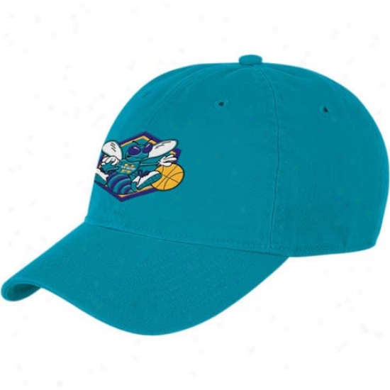 Hornets Merchandise: Adidas Hornets Teal Basic Logo Slouch Adjustable Hat