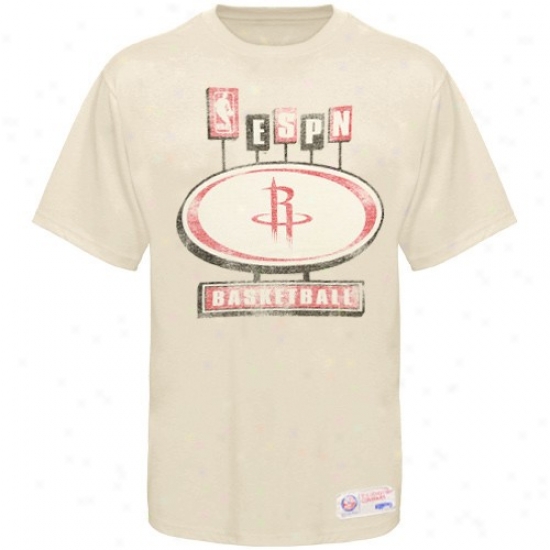 Houston Rockets Attire: Sportiqe-espnH ous5on Rockets Cream Pancakes Distressed Annual rate  T-shirt