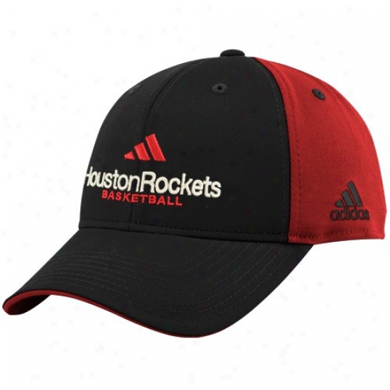 Houston Rockets Hat : Adidas Houston Rockets Black-red Multi Team Cplor Structured Hat