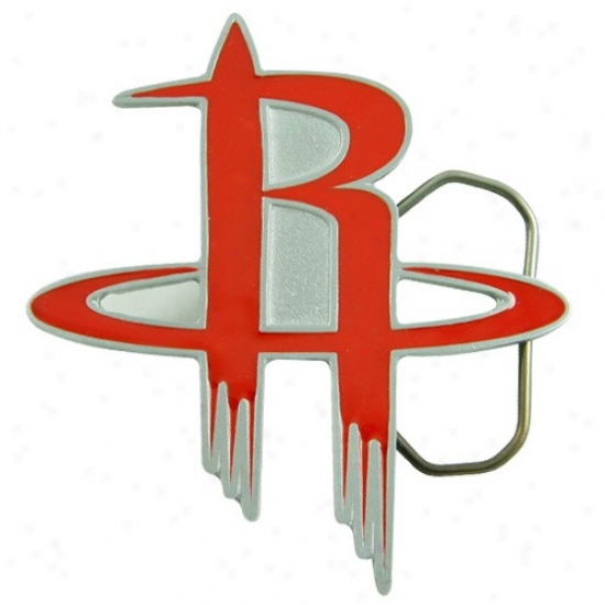 Houston Rockets Pewter Team Logo Belt Buckle