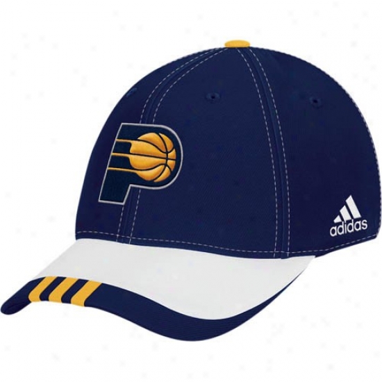 Indiana Pacers Hats : Adixas Indiana Pacers Navy Blue 2008 Nba Draft Day 1-fit Flex Fit Hats