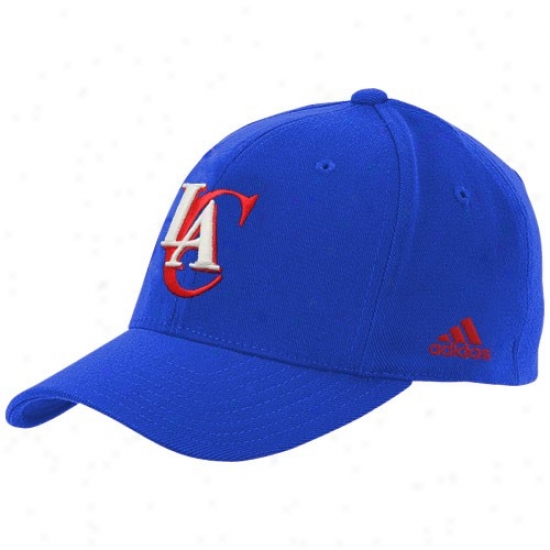 Los Anegles Clippers Hats : Adidas Los Angeles Clippers Royal Blue Basic Team Logo Slouch Flex Fit Hats