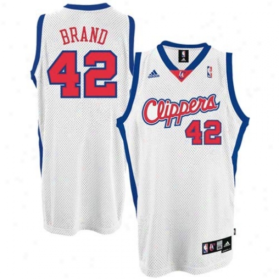 Los Angeles Clippers Jersey : Adidas Los Angeles Clippers #42 Elton Brand White Home Swingman Basketball Jersey
