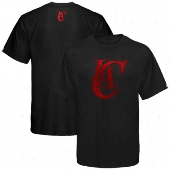Los Angeles Clippers T-shirt : Los Angeles Clippers Black Raised oFil T-shirt