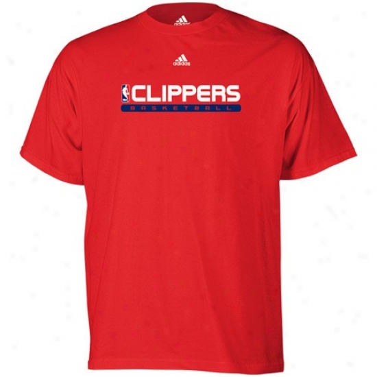 Los Angeles Clippers Tshirts : Adidas Los Angeles Clippers Red True Court Tshirts