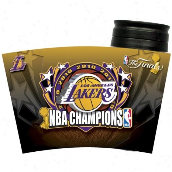 Los Angeles Lakers 2010 Nba Champions 16oz. Insulated Plastic Travel Tumbler