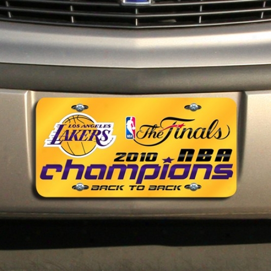 Los Angeles Lakers 2010 Nba Champions Back-to-back Champs Mirrored License Plate