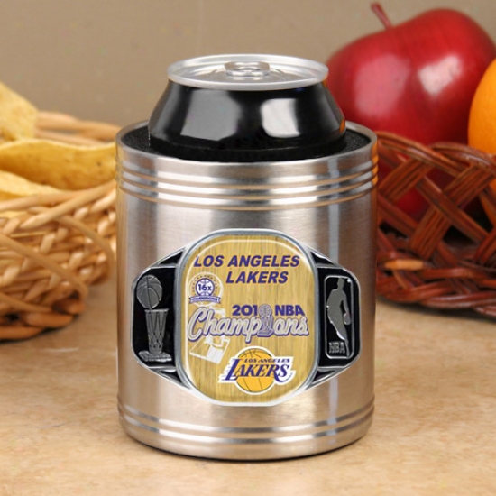 Los Angeles Lakers 2010 Nba Champions Stainless Steel Can Coolie