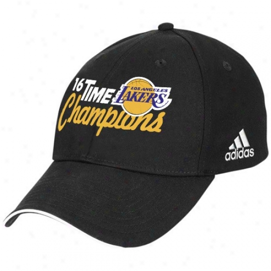 Los Angeles Lakers Merchandise: Adidas Weak Angeles Lakers Dismal 2010 Nba Champions Multi-champs Structured Adjustable Hat