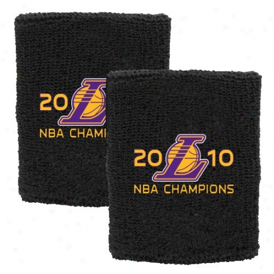 Los Angeles Lakers Merchandise: Los Angeles Lakers Black 2010 Nba Champions Wristbands