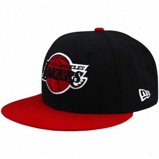 Los Angeles Lakers Merchandise: Repaired Era Los Angeles Lakers Black-red League 59fifty Fitted Hat