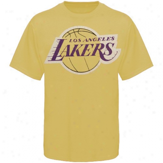 Los Angeles Lakers Shirts : Majestic Los Angeles Lakers Gold Bench Ii Shirts