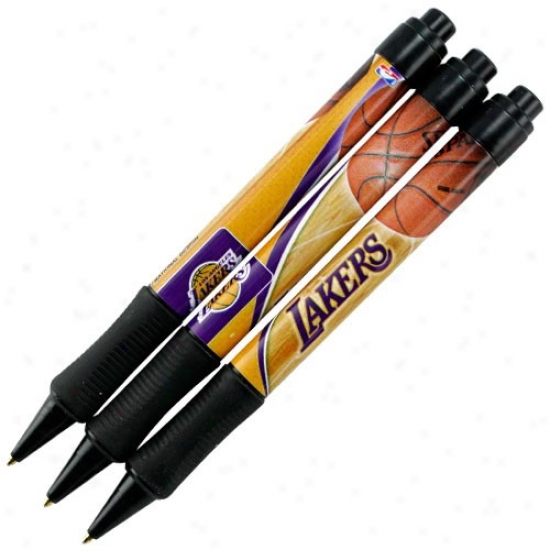 Ls Angeles Lakers Sof Grip 3-pack Pen Set