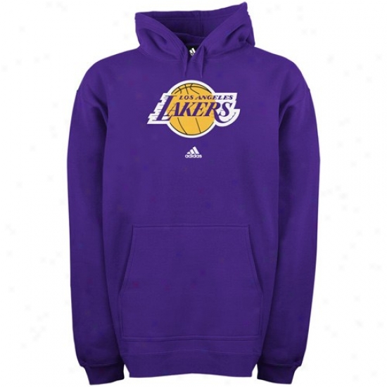 Los Angeles Lakers Stuff: Adidas Los Angeles Lakers Purple Primary Logo Hoody Sweatshirt