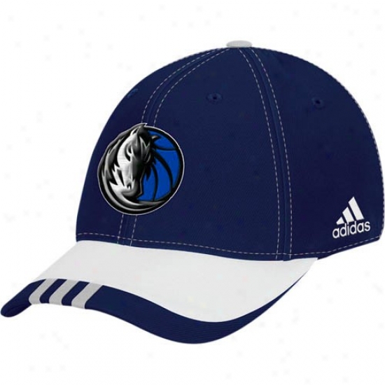 Mavericks Hat : Adidas Maverivks Navy Blue 2008 Nba Draft Day 1-fit Flex Fit Hat