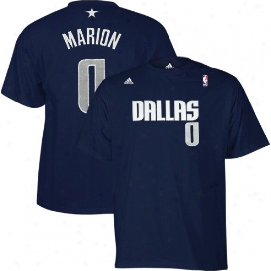 Mavs Shirts : Adidas Mavs #0 Shawn Marion Navy Blue Pllayer Shits