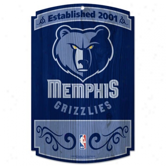 Memphis Grizzlies Wood Sign