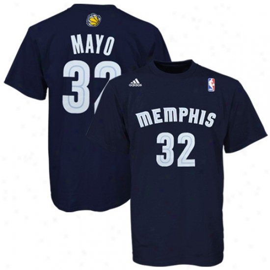 Memphis Grizzlys Tees : Adidas Memphis Grizzlys #32 O.j. Mayo Ships of war Blue Net Player Tees
