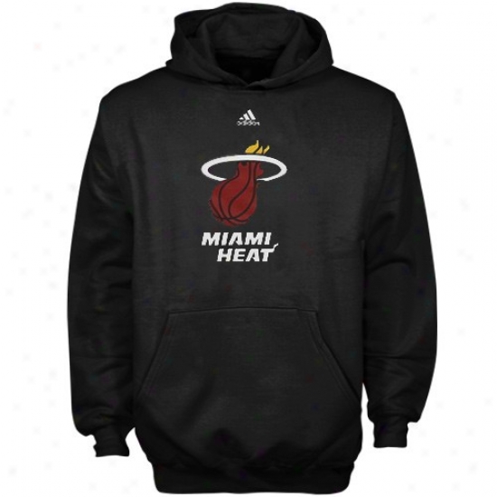 Miami Heat Hoodies : Adidas Miami Heat Youth Black Team Logo Hoodies