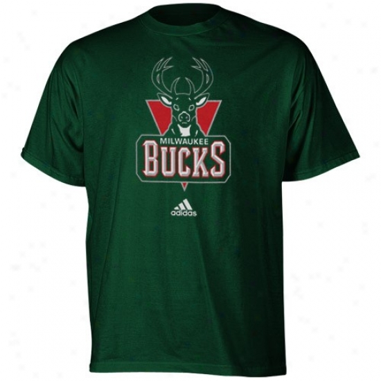 Milwaukee Bucks Apparel: Adidas Milwaukee Bucks Youth Green Primary Logo T-shirt
