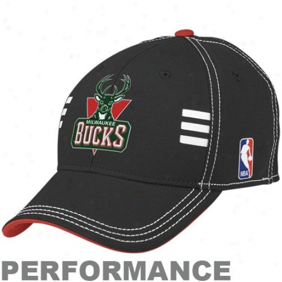 Milwaukee Bucks Hats : Adidas Milwaukee Bucks Black Official Draft Day Accomplishment Stretch Fit Hats
