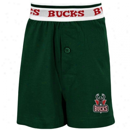 Milwaukee Bucks Juvenile Green Solid Banded Boxer Shorts