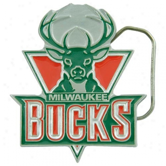 Milwaukee Bucks Pewter Team Logo Bely Buckle
