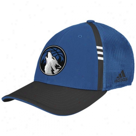 Minnesota Timberwolf Gear: Adifas Minnesota Timberwolf Light Blue Attached Court Flex Fit Hat