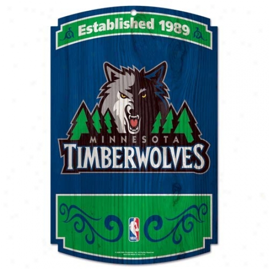 Minnesota Timberwolves Wood Sign