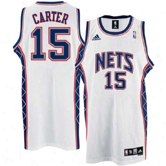 New Jersey Nets Jersey : Adidas New Jersey Nets #15 Vince Carter White Home Swingman Basketball Jersey