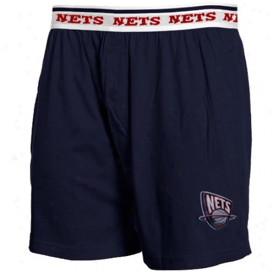 New Jersey Nets Navy Blue Team Logo Boxer Shorts