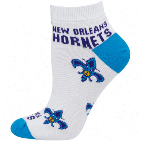 New Orleans Hornets Ladies White All Over Team Logo Ankle Socks