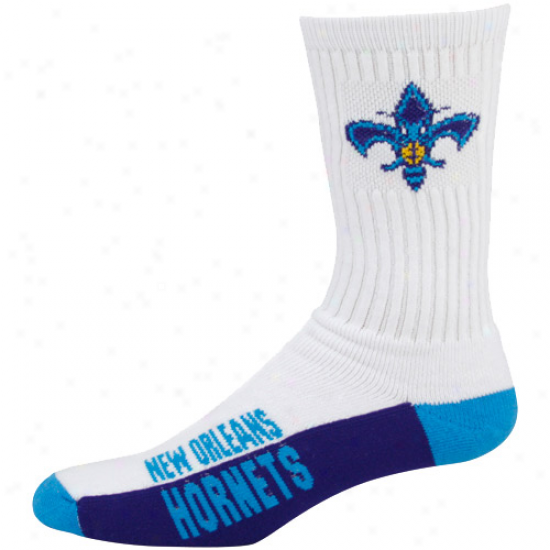 New Orleans Hornets White Tri-color Team Logo Tall Socks