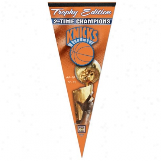 New York Knicks 2x Champions 17'' X 40'' Vertical Premium Felt Pennant
