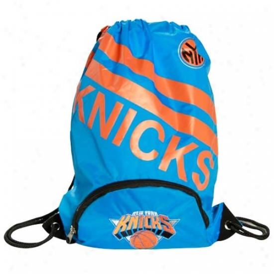 New York Knicks Light Blue Backsack With Front Pocket