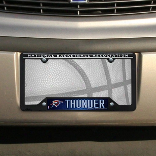 Oklahoma City Thunder Black Plastic License Plate Frame