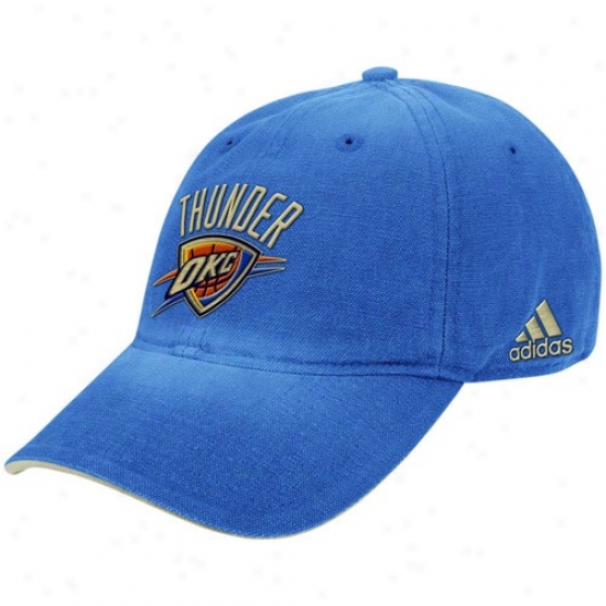 Oklahoma City Sound Caps : Adidas Oklahoma City Thunder Light Blue Slouch Adjustable Caps
