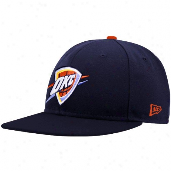 Oklahoma City Thundwr Merchandise: New Era Oklahlma City Thunder Navy Blue Logo 59fifty Fitted Hat