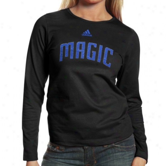 Orlando Magic Attire: Adidas Orlando Magic Ladies Black Inner Thoughts Silky Smooth Long Sleeve T-shirt
