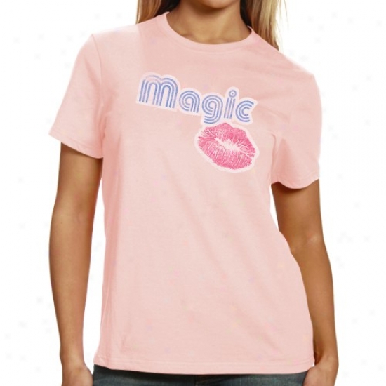 Orlando Magic Shirts : Orlando Magic Ladies Pink Burnout Shirts