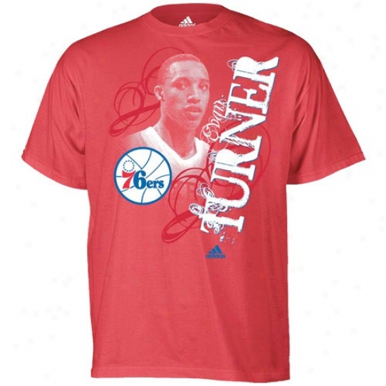 Philadelphia 76er Shirt : Adids Philadelphia 76er Red Evan Turner 2010 Nba Draft Primary Choose Shirt