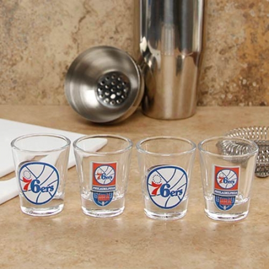 Philadelphia 76ers 4-pack Enhanced High Definition Design Shot Glass Set