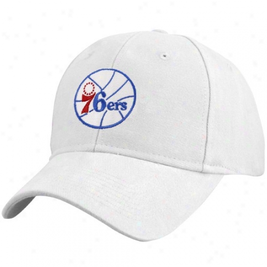 Philadelphia 76efs Hats : Adidas Philadelphia 76ers WhiteB asic Logo Adjustable Hats