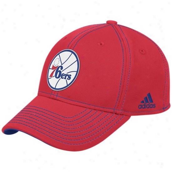 Philadelphai 76ers Hats : Adidas Philadelphia 76ers Red Structured Flex Fit Hats