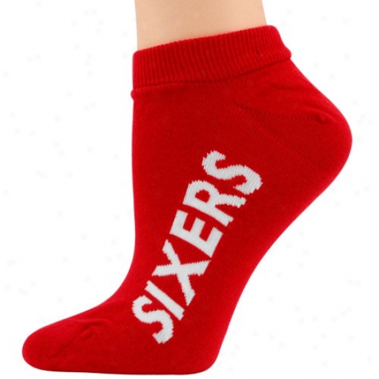 Philadelphia 76ers Ladies Red Dense Color Ankle Socks