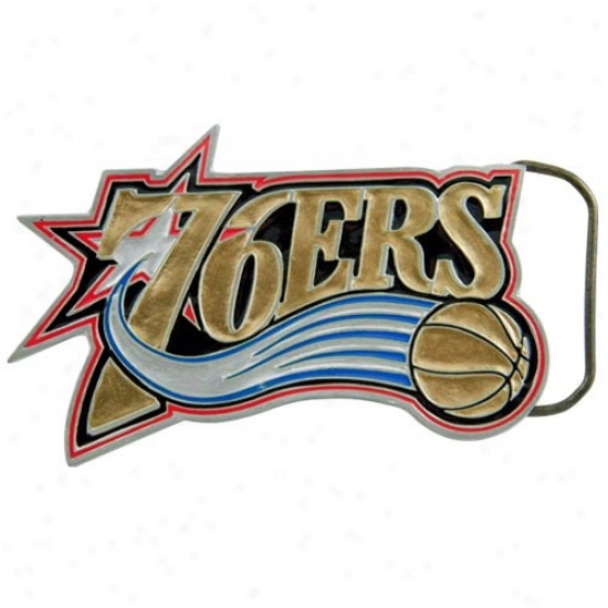 Philadelphia 76ers Pewter Team Logo Belt Buckle
