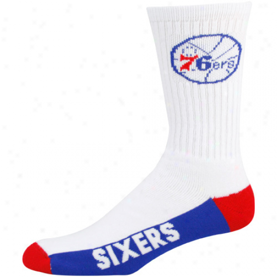 Pgiladelphia 76ers White Tri-color Team Logo Tall Socks